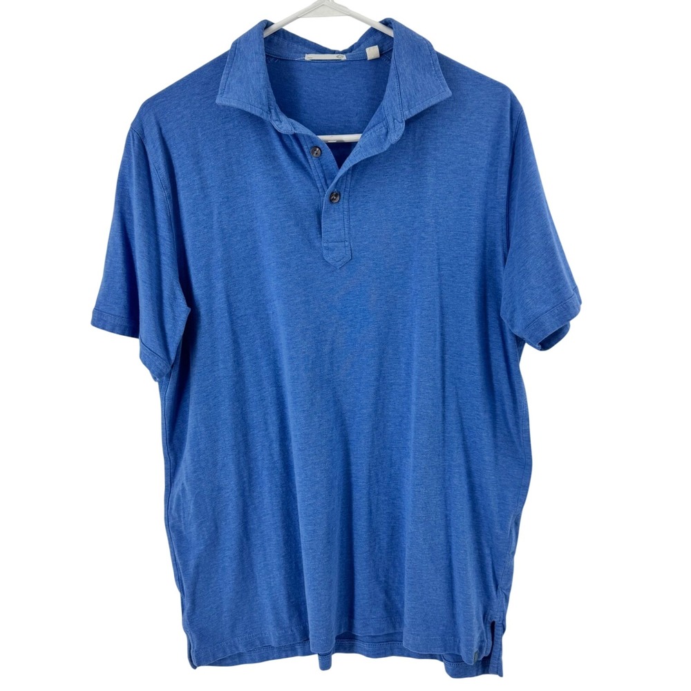 Tasc Performance Men's Blue Heathered Polo Shirt Short Sleeve Casual‎ Comfort